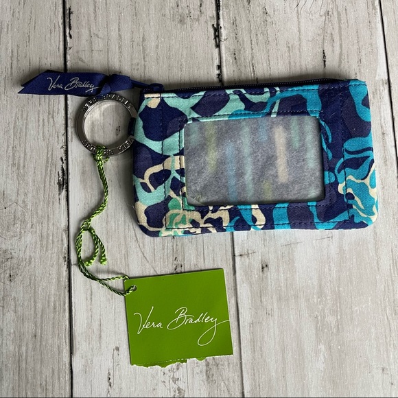 NEW WITH TAGS VERA BRADLEY ZIP TOP ID CASE COIN PURSE KATALINA BLUES - Picture 1 of 3